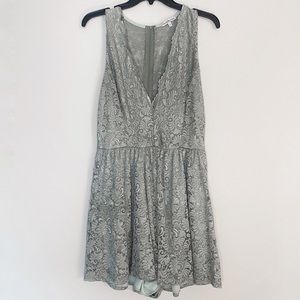 Charlotte Russe Sage Green Lace Romper